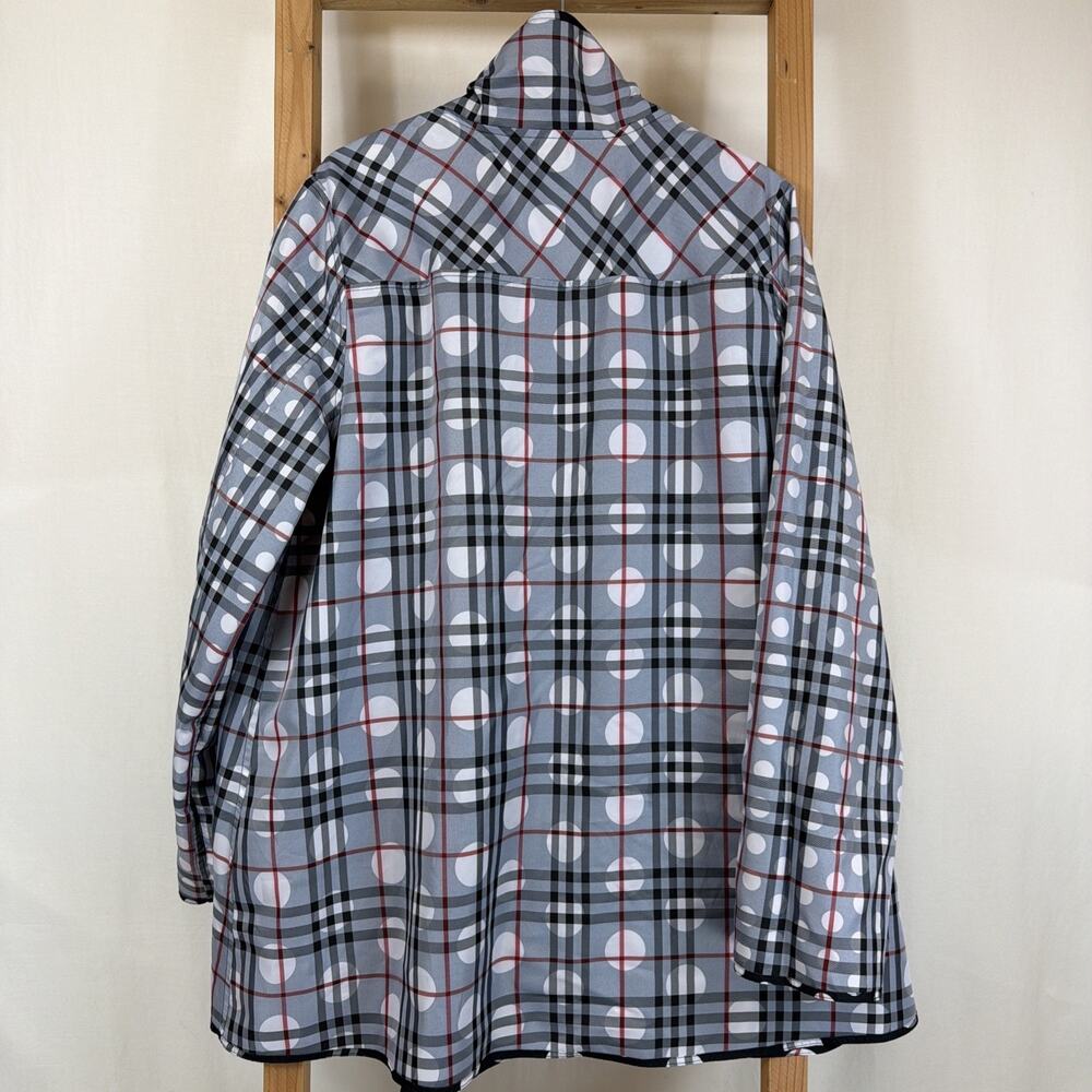 Vintage Y2K UBU Black White Polka Dot Reversible Raincoat #1297 Size 3X - Picture 13 of 14